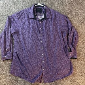 Twenty Eight Degrees 3XLT Button Up Purple Micro Floral Shirt Top Men